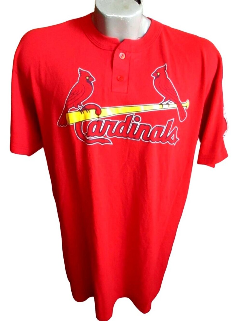 Men's Large T-shirt Vintage Little League Majestic Cardinals Team Jersey Red L